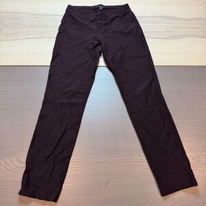 Eileen Fisher Pants Women XXS/TTP‎ Burgundy Pullon Work Straight Relax Elastic